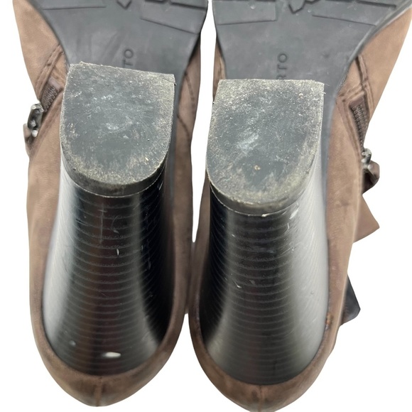 FRANCO SARTO PICNIC Dark Brown Espresso Genuine Leather Ankle Booties Boots  10 - Picture 16 of 16